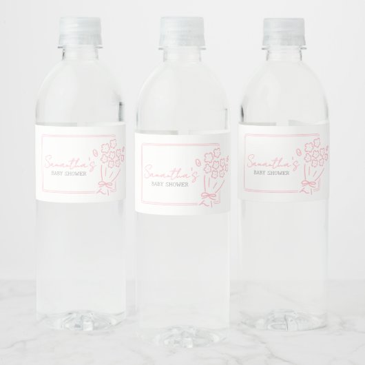 Baby In Bloom Baby Shower Waterfles Etiket (Flessen)