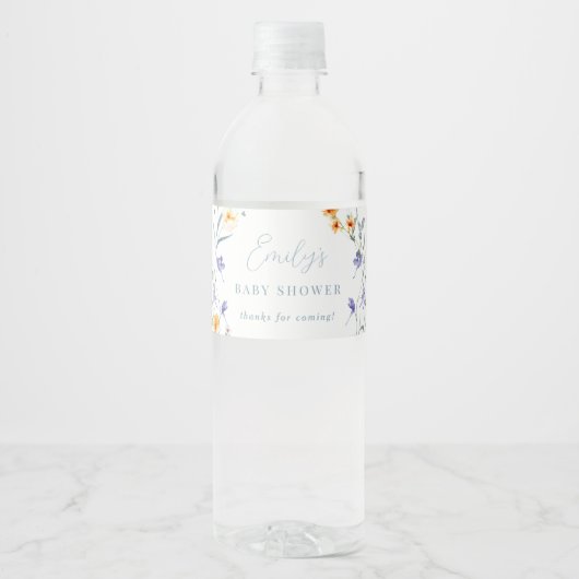 Baby in Bloom Baby shower Waterfles Etiket (Voorkant)