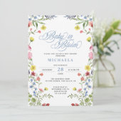 Baby in Bloom Baby shower Waterverf Bloemen Kaart (Staand voorkant)