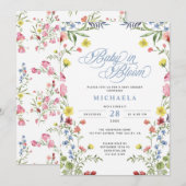 Baby in Bloom Baby shower Waterverf Bloemen Kaart (Voorkant / Achterkant)