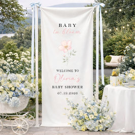 Baby in Bloom Baby Shower Welcome Sign, Personaliz Spandoek