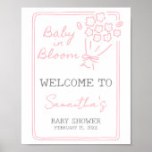 Baby In Bloom Baby Shower Welcome Sign Poster (Voorkant)