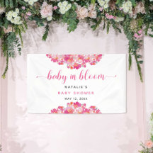 Baby in Bloom Baby Shower Welkom Achtergrond Roze 