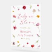 Baby in Bloom Baby shower Welkom Acryl Bord (Hoek)