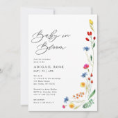Baby in Bloom Baby shower Wilde bloem Border Kaart (Voorkant)