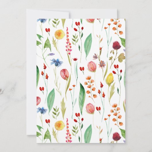 Baby in Bloom Baby shower Wilde bloem Border Kaart (Achterkant)