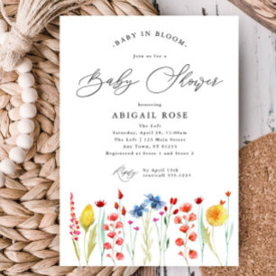 Baby in Bloom Baby shower Wildflower Meadow Border Kaart