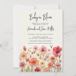 Baby in Bloom Baby shower Zomerbloemen Save The Date