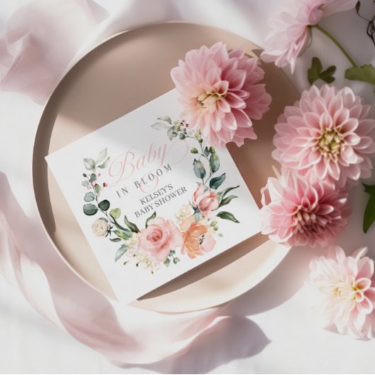 Baby In Bloom Baby showers servetten en decoraties