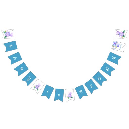 Baby in Bloom babyfeest voor een jongen Vlaggetjes (Alle)