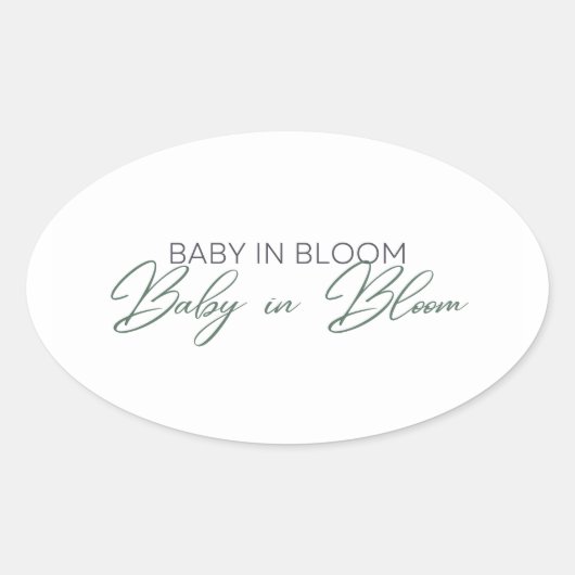 Baby in Bloom - Baby's Breath Ovale Sticker (Voorkant)