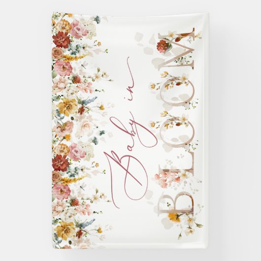 Baby in Bloom Backdrop Banner (Verticaal)