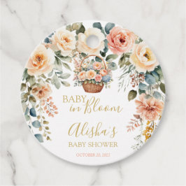 Baby in Bloom Basket Flowers Baby shower Bedankjes Labels