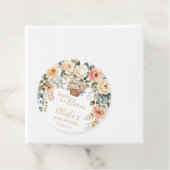 Baby in Bloom Basket Flowers Baby shower Bedankjes Labels (In situ)