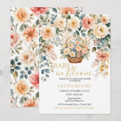 Baby in Bloom Basket of Flowers Baby shower Kaart (Voorkant / Achterkant)