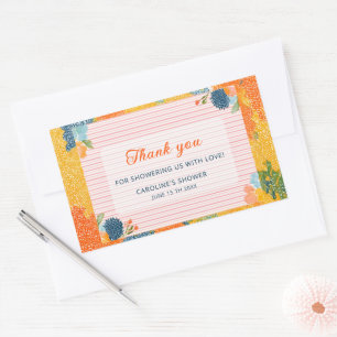 Baby in Bloom Bedankt Kleurrijke Bloemen  Rechthoekige Sticker