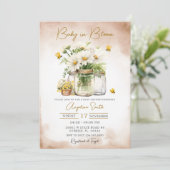 Baby in Bloom Bee Daisy Flower Baby shower Kaart (Staand voorkant)