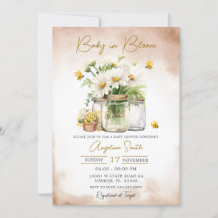 Baby in Bloom Bee Daisy Flower Baby shower Kaart