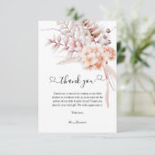 Baby in Bloom | Beige lente bloemig Baby shower Bedankkaart (Staand voorkant)