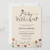 Baby in Bloom Beige Wildflower Baby shower Kaart (Voorkant)