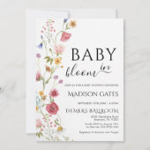 Baby in Bloom: Bewerkbare babyshower Kaart (Voorkant)