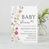 Baby in Bloom: Bewerkbare babyshower Kaart (Staand voorkant)
