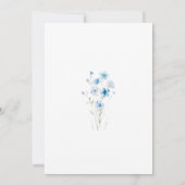 Baby In Bloom Blauw Bloemen Jongen Douche Uitnodig Kaart (Achterkant)