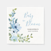 Baby in Bloom Blauw Bloemen Servet (Voorkant)