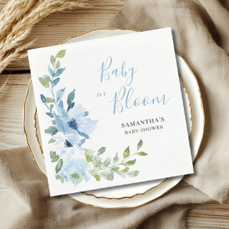 Baby in Bloom Blauw Bloemen Servet