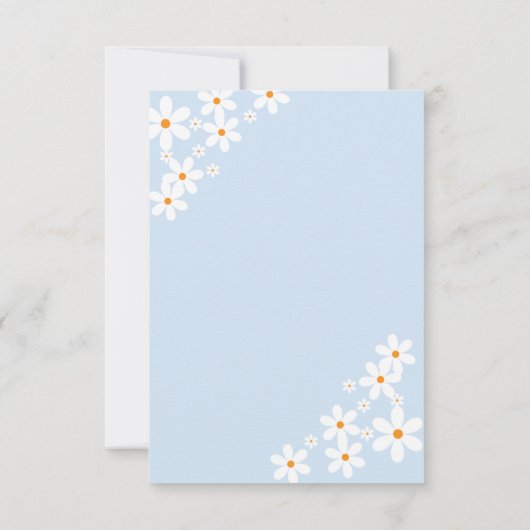 Baby in Bloom blauw Daisy Baby shower Uitnodiging (Achterkant)