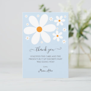 Baby in Bloom blauw Daisy Baby shower Uitnodiging