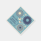 Baby in Bloom Blauw en Cream Bloemen Jongen Douche Servet (Hoek)