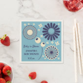 Baby in Bloom Blauw en Cream Bloemen Jongen Douche Servet (Insitu)