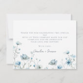 Baby In Bloom blauw wildflower boy Baby shower Bedankkaart (Achterkant)