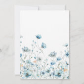 Baby In Bloom blauw wildflower boy Baby shower Kaart (Achterkant)