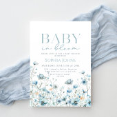 Baby In Bloom blauw wildflower boy Baby shower Kaart