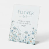 Baby In Bloom blauw wildflower boy Baby shower Reclamebord Met Voetstuk (Voorkant)