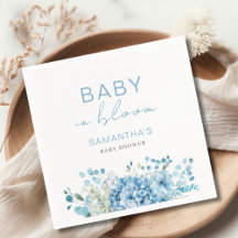 Baby In Bloom Blauwe Bloem Jongens Baby Shower 