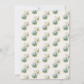 Baby in Bloom Blauwe Hortensia Shower Uitnodiging (Achterkant)