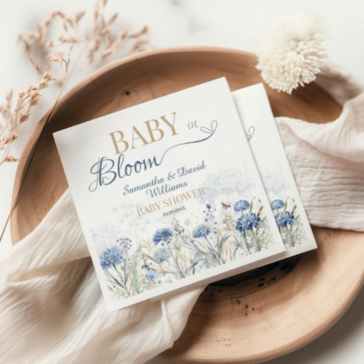 Baby in Bloom Blauwe Weide Wilde Bloem Botanisch Servet