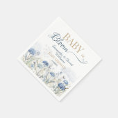 Baby in Bloom Blauwe Weide Wilde Bloem Botanisch Servet (Hoek)