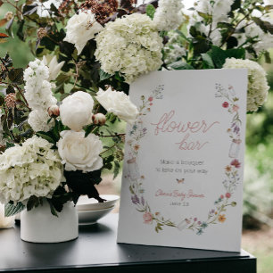 Baby in Bloom Bloem Boeket Bar Reclamebord Met Voetstuk