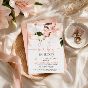 Baby in Bloom bloem lelies meisje baby shower Kaart