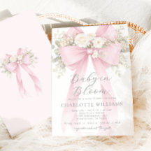 Baby in Bloom Bloem Roze Strik Baby Shower