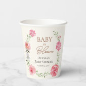 Baby In Bloom Bloem Thema Baby shower Aangepast Papieren Bekers (Achterkant)