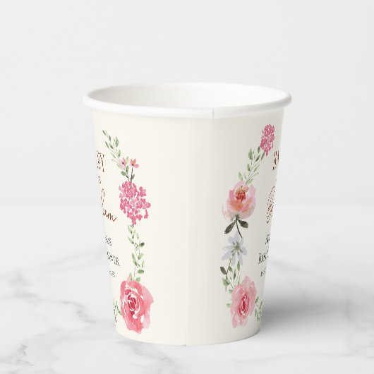 Baby In Bloom Bloem Thema Baby shower Aangepast Papieren Bekers (Rechts)