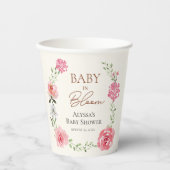 Baby In Bloom Bloem Thema Baby shower Aangepast Papieren Bekers (Voorkant)