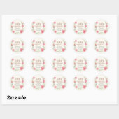 Baby In Bloom Bloem Thema Baby shower Aangepast Ronde Sticker (Vel)