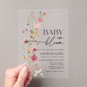 Baby in Bloom Bloemen Acryl Uitnodiging (Insitu (Draagbaar))