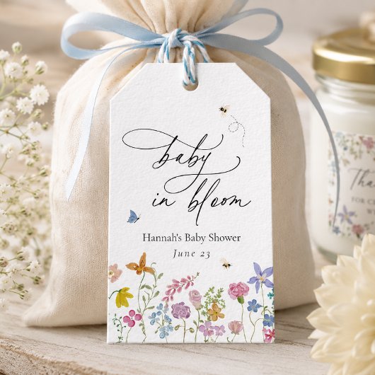 Baby in Bloom Bloemen Baby Shower Cadeaulabel